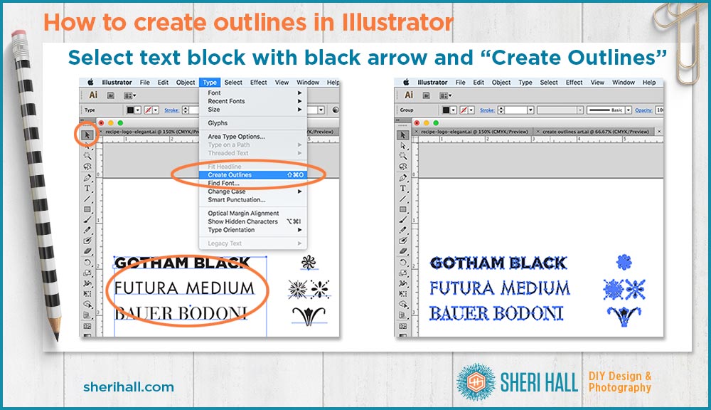 How To Create Outlines In Illustrator Sheri Hall