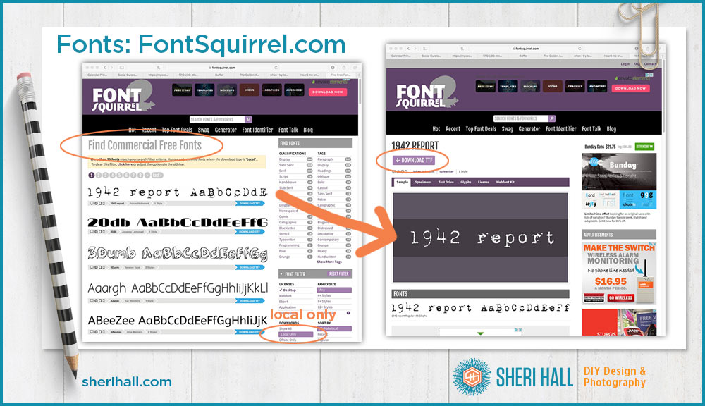 graphic design resources - where to find cats and fonts on the internet font squirrel