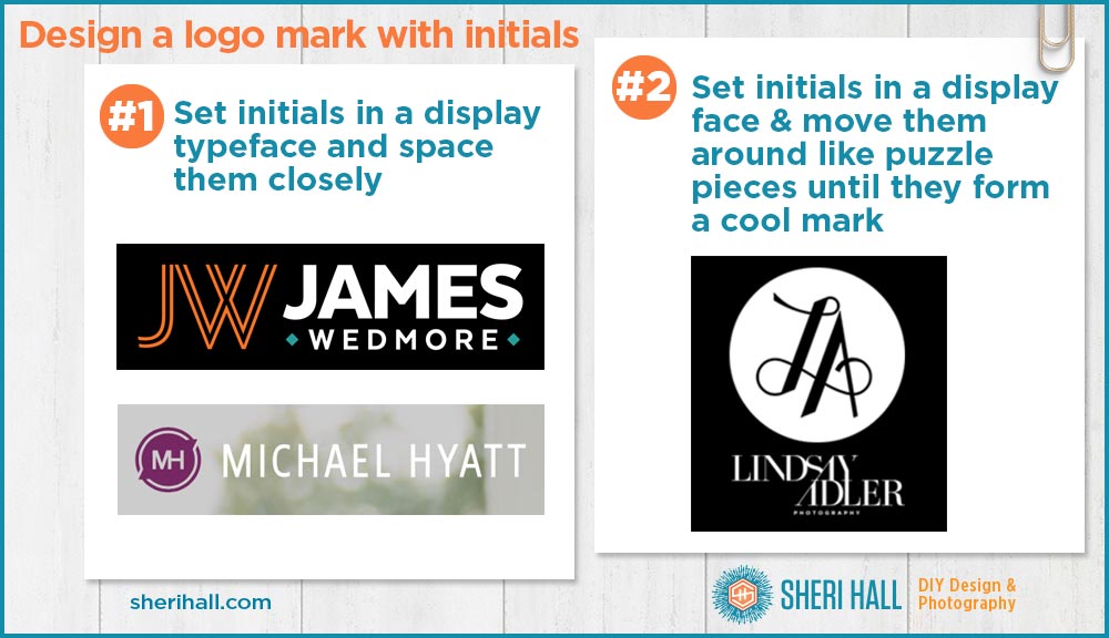 5 easy ways to create a text logo mark from your initials